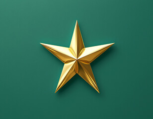 Obraz premium Golden Star on Green