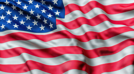 Obraz premium A close-up of the American flag, showcasing its stars and stripes in vibrant colors, symbolizing patriotism and national pride.