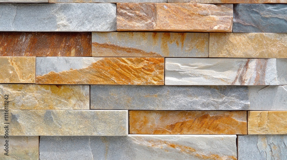 Poster textured stone wall showcasing a blend of earthy tones and patterns ideal for architectural and desi