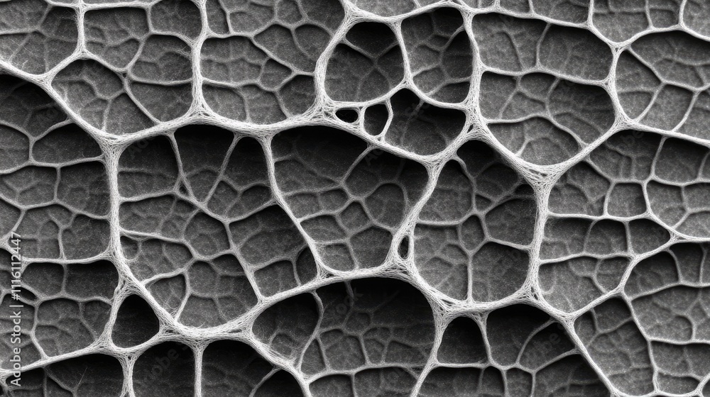 Poster Close up of intricate leaf vein patterns showcasing the delicate skeletal structure of dried leaves for creative backgrounds and designs