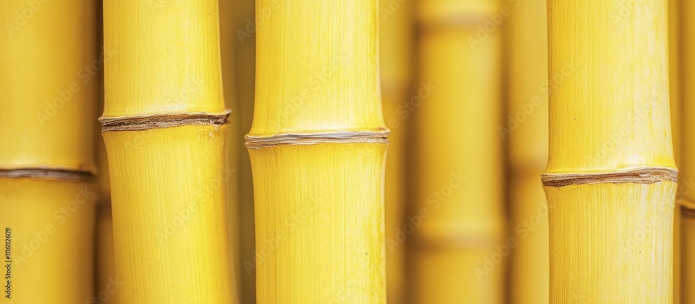 Poster yellow bamboo sticks in a harmonious arrangement showcasing natural textures and colors in macro pho