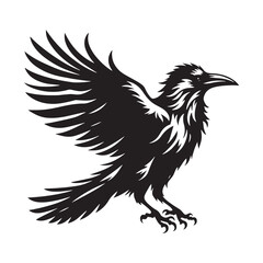 Fototapeta premium Elegant crow silhouette for artistic and media designs - Crow illustration - minimallest crow vector 