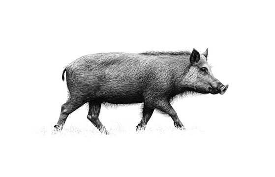 recommend clip art: Boar, wild boar, hog, wild pig, sketch. Vintage retro print, wild boar, forest pig sketch ink style drawing, linear drawing, engrave old school. Sketch artwork silhouette wild ho pig. Illustration