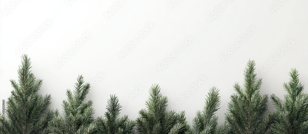 Poster artificial christmas tree on a clean white backdrop creating a festive and modern holiday atmosphere