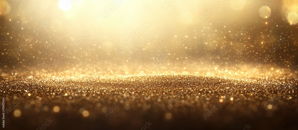 Poster golden sparkling bokeh background shimmering lights creating a festive and celebratory atmosphere pe