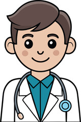 Fototapeta premium Doctor in Professional Stance on White Background