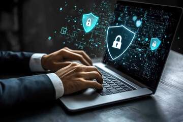 Fototapeta premium Secure online transactions are essential for business professionals today