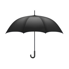 Black Umbrella Isolated on White Background for Weather Concept