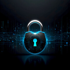 cybersecurity, binary code lock