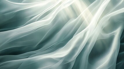 Obraz premium Elegant, flowing, translucent fabric drapes, soft light.