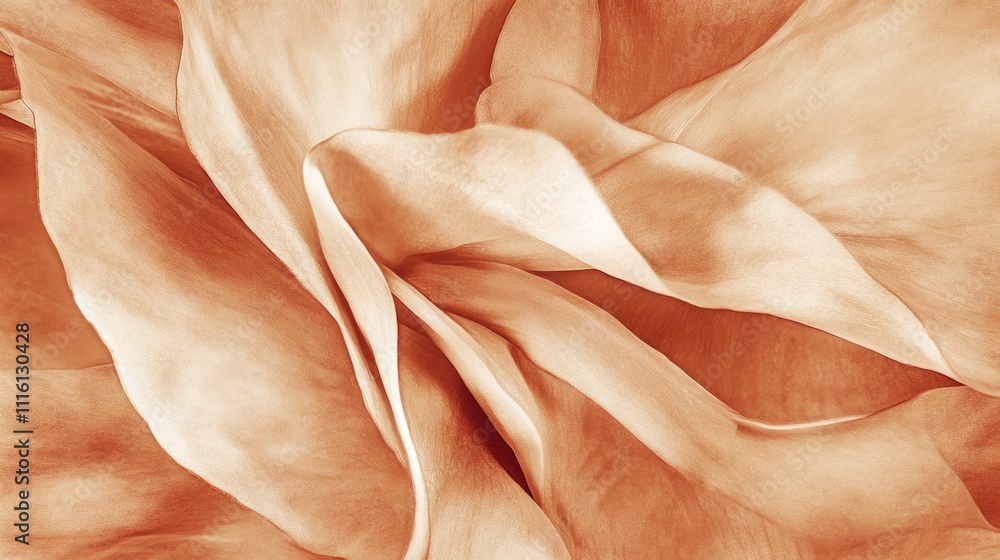 Poster abstract macro close-up of textured leaves in soft peach tones showcasing natural patterns and aesth