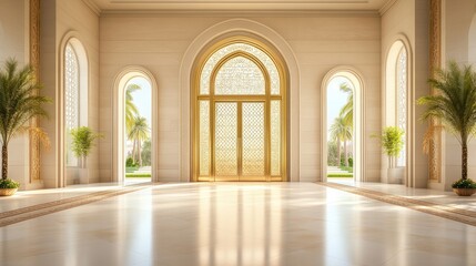 Obraz premium Opulent Arabic Entrance Featuring Traditional Decorative Designs