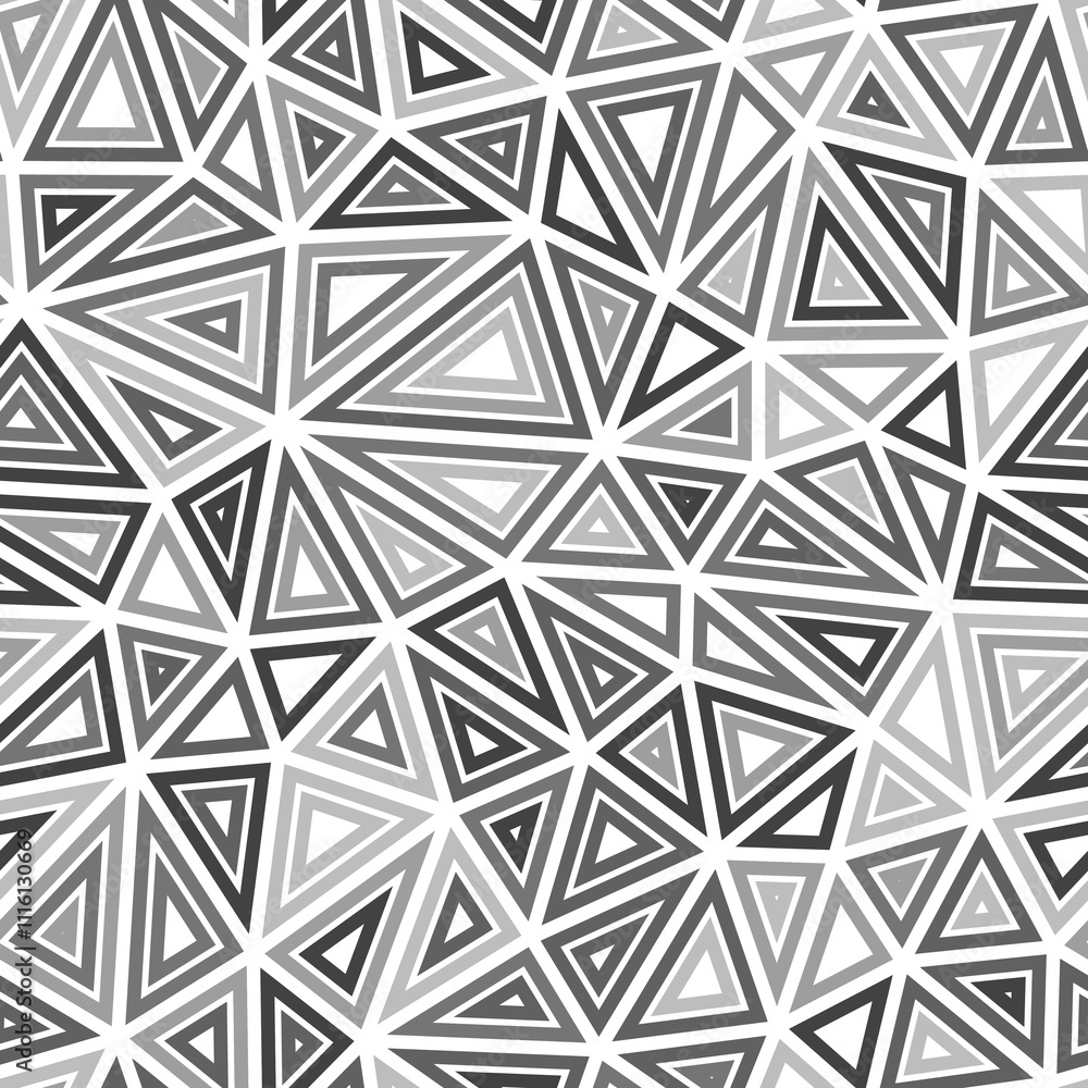 Poster abstract template background. medium triangles size. multiple repeated inner triangles. mono tone co