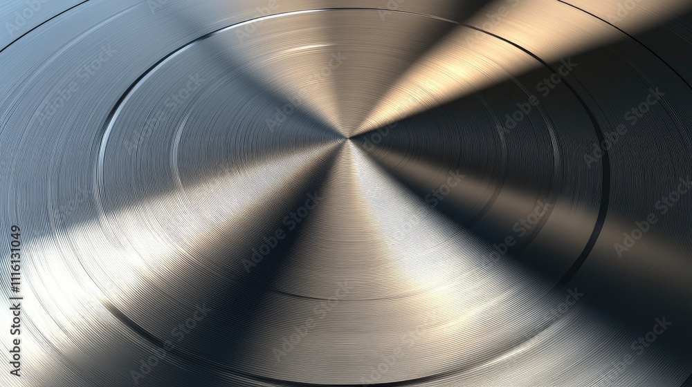 Aufkleber stainless steel surface texture with dynamic light reflection and circular pattern design
