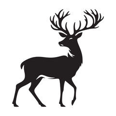 Captivating deer silhouette for modern creative designs - Deer black vector
