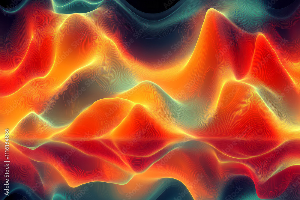 Poster abstract background with wavy lines and waves