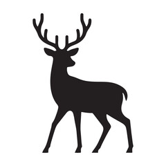 Obraz premium Elegant deer silhouette for unique design projects - Deer black vector 