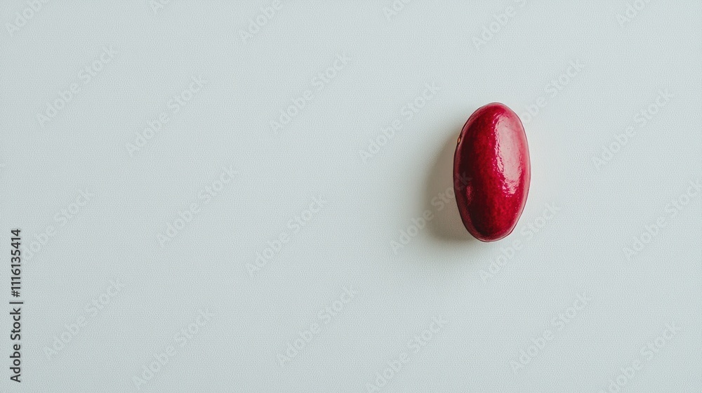 Poster single red bean isolated on a minimalist white background showcasing natural texture and color for c