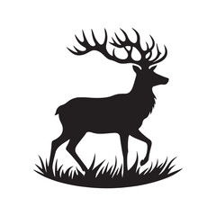 Simplified deer silhouette for modern design needs - Deer illustration - minimallest deer vector
