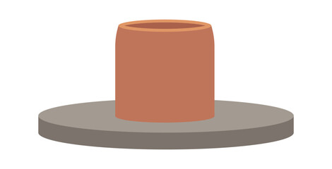 Handmade clay pot vector illustration