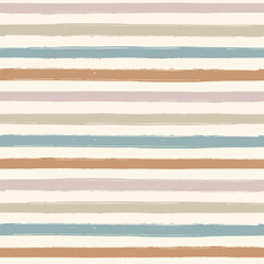 Hand drawn striped pattern, pastel stripe seamless background, childish pastel brush strokes. vector grunge stripes