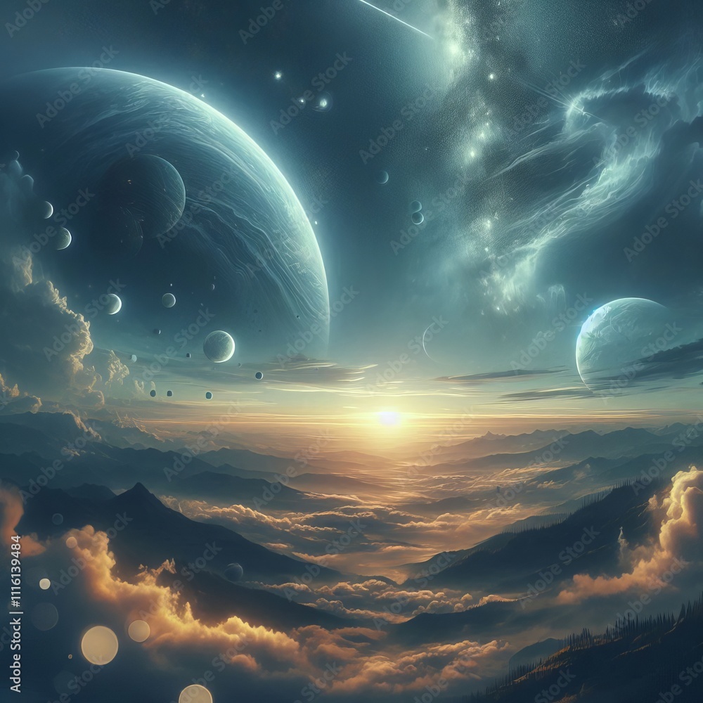 Poster atmospheric perspective blurring distant objects to create a sen