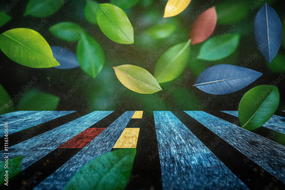 Poster a picture of a colorful tree with leaves