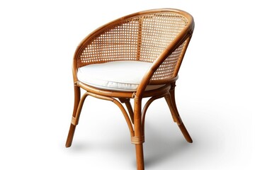 Isolated Cane Chair with Cushion Clipping Path