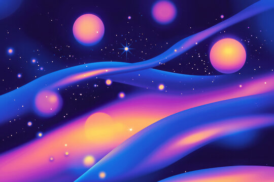 a colorful background with a lot of space and planets