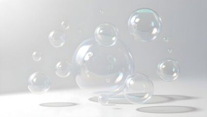 Bubbles on white background