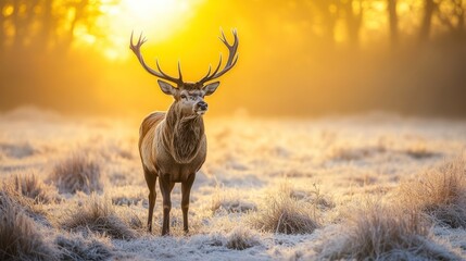 Majestic Red Deer at Sunrise