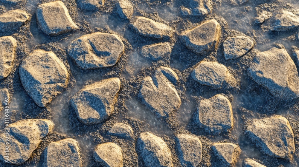 Poster textured surface of weathered stones and bricks for architectural backgrounds and design elements in