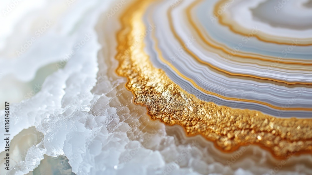 Poster macro view of beautiful stone jasper mineral featuring intricate patterns and vivid colors on a whit