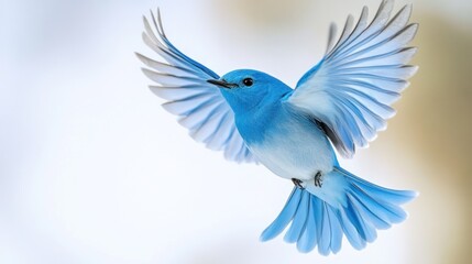 Obraz premium Stunning Blue Bird in Flight: A Captivating Image of Avian Grace