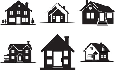 Fototapeta premium Simple silhouette home vector