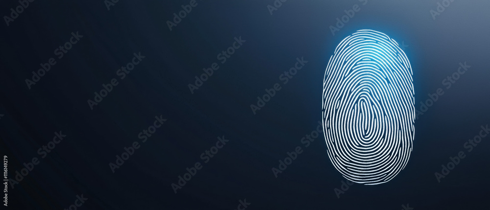 Poster a stylized fingerprint is displayed against a dark background, highlighting its unique patterns in a