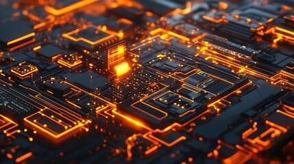 Obraz premium Close up view of an advanced fiber laser cutting machine processing metal plates with dynamic light effects showcasing high-tech manufacturing.