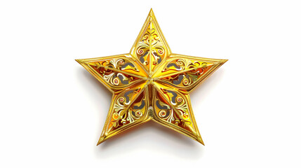 Ornate Golden Star 3D Illustration