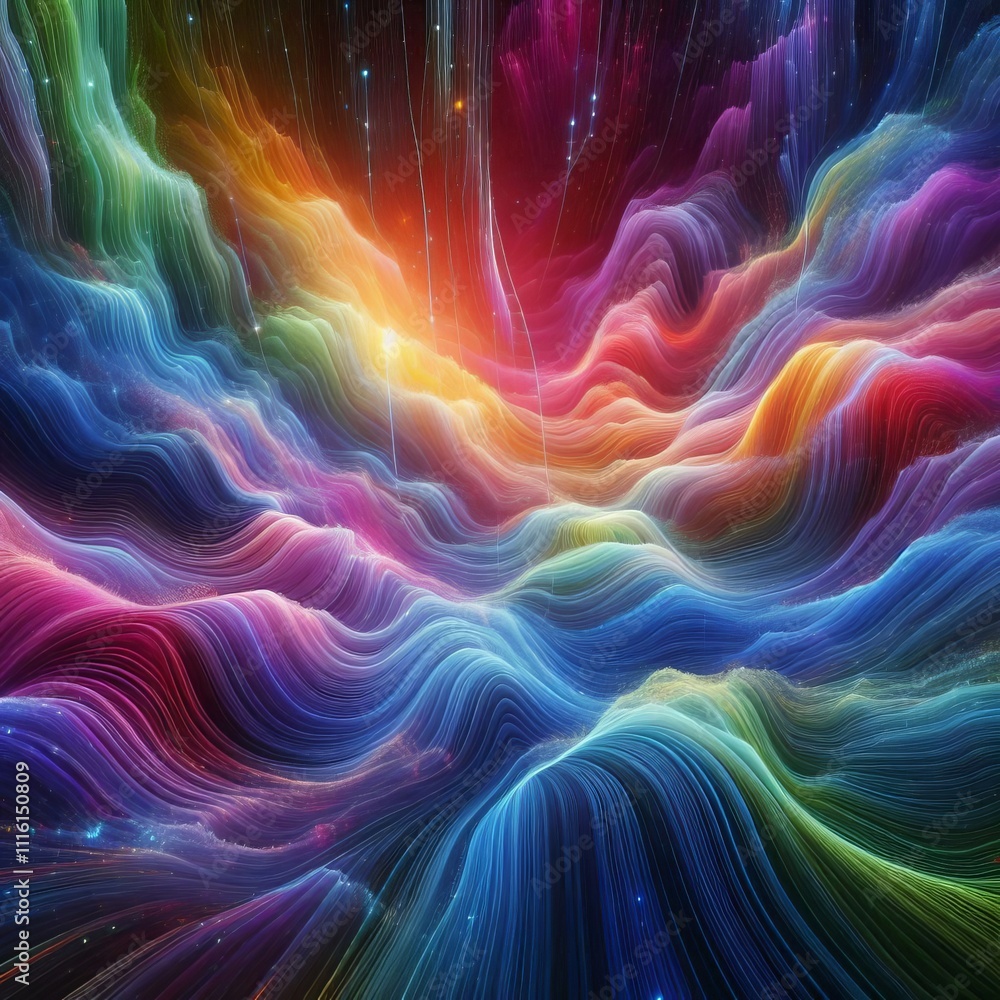 Poster chromatic waves waves of color blending seamlessly into each oth
