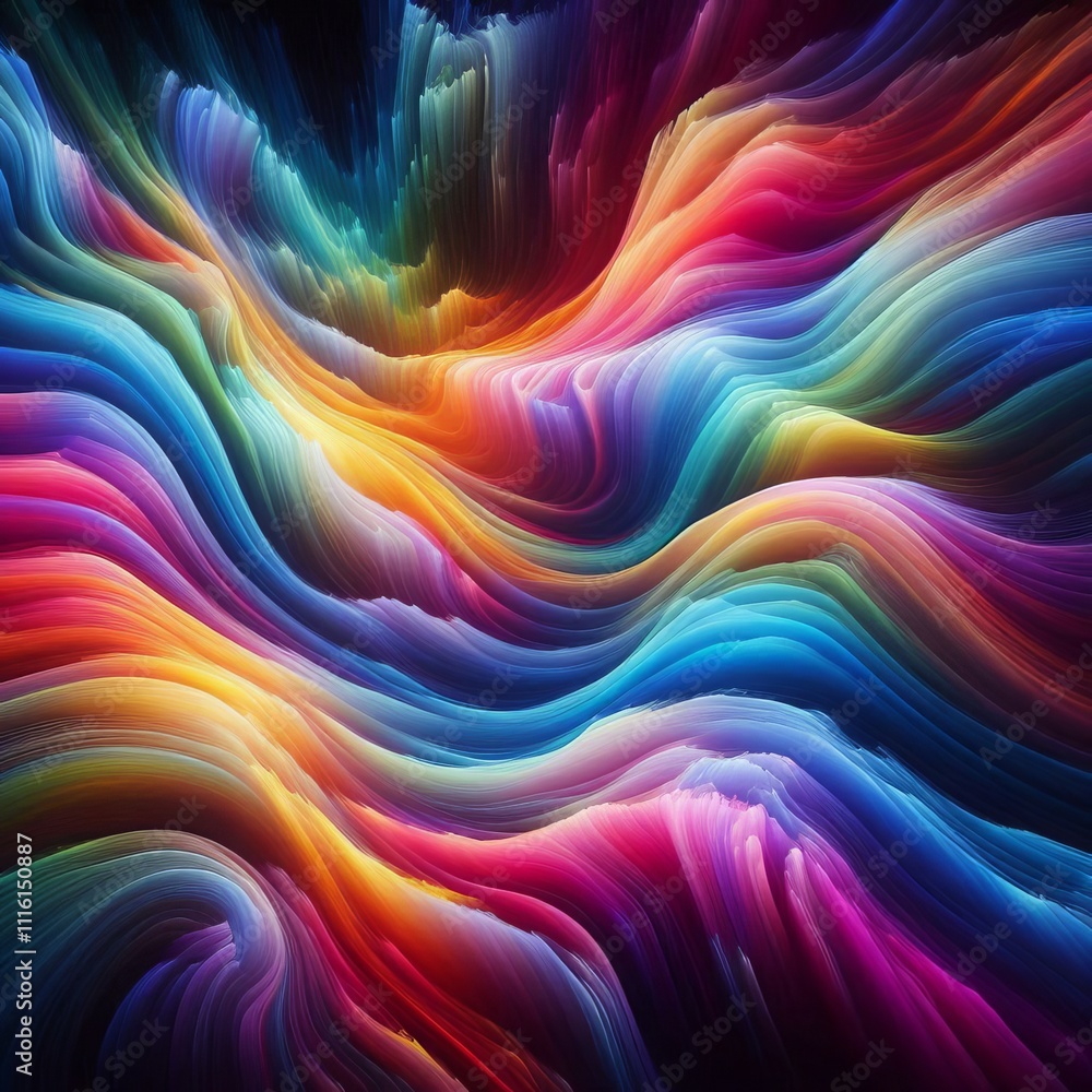 Poster chromatic waves waves of color blending seamlessly into each oth