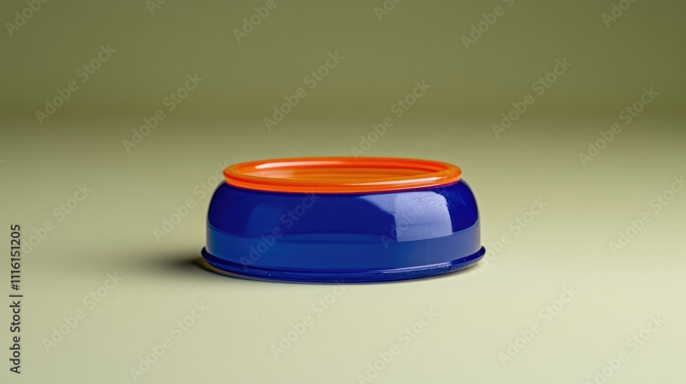 Poster Vibrant plastic bottle cap displayed on a smooth yellow green backdrop emphasizing color contrast and minimalist design elements
