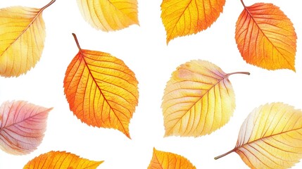 Obraz premium Colorful autumn leaves collection on a white background perfect for seasonal designs and nature-themed projects