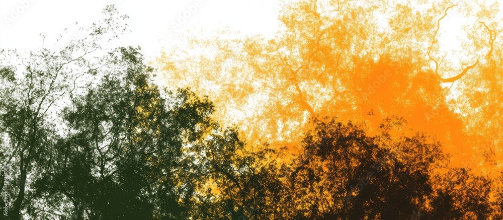 Poster nature-inspired abstract design with vibrant colors and forest textures for creative backgrounds and