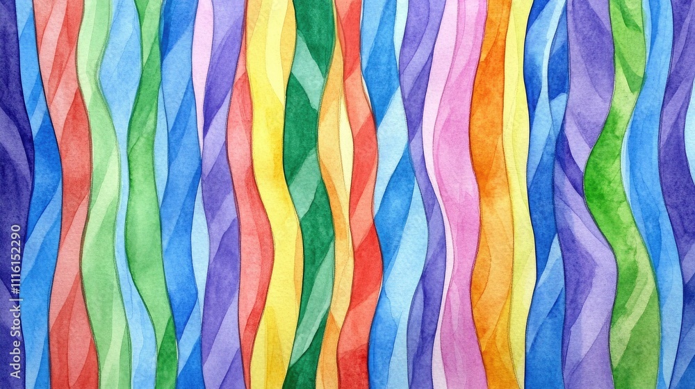Poster vibrant watercolor waves in colorful abstract patterns for artistic backgrounds and creative project
