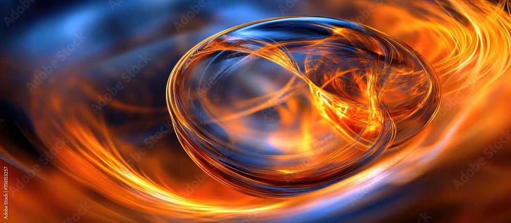 Poster Vibrant abstract swirl of holiday light trails creating dynamic motion with intricate patterns and colors in a captivating design