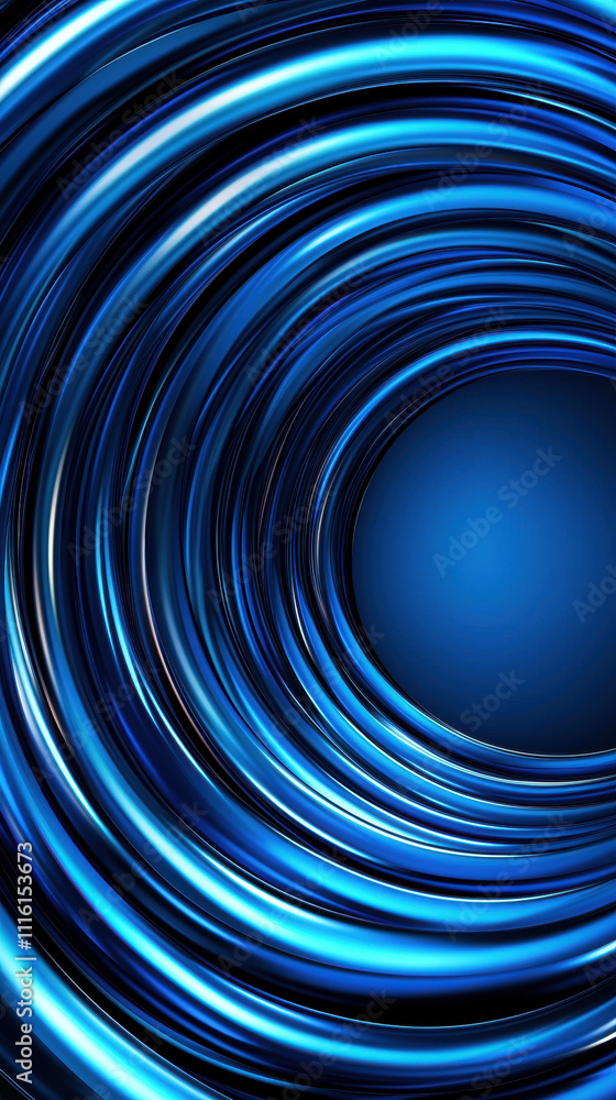 Aufkleber a vibrant abstract design featuring swirling blue lines converging towards a central point, creating