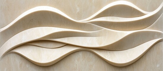 Obraz premium Natural Beige Waves in Beach Sand Abstract texture featuring flowing patterns and soft neutral tones perfect for aesthetic design backgrounds