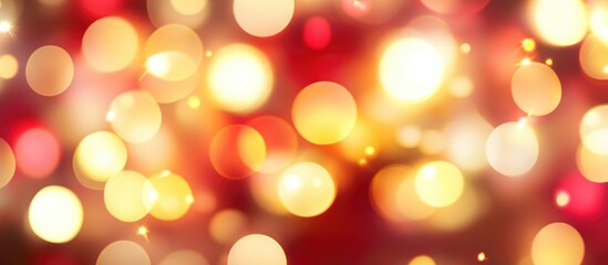 Obraz premium Festive bokeh lights in warm hues creating a vibrant and joyful atmosphere for celebrations and events