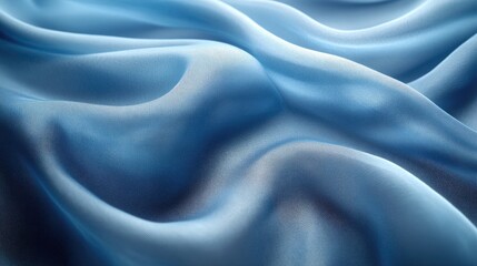 Obraz premium Light blue fabric with a coarse texture, featuring soft folds and waves, ideal for head coverings, highlighting textile quality and rich details, textile, drapery, fashion.