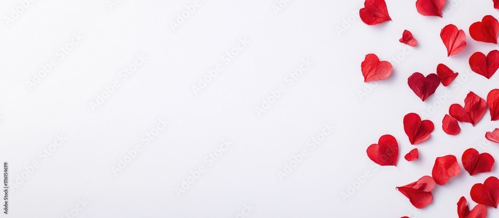 Aufkleber white background adorned with scattered red heart shapes creating a romantic and festive backdrop fo